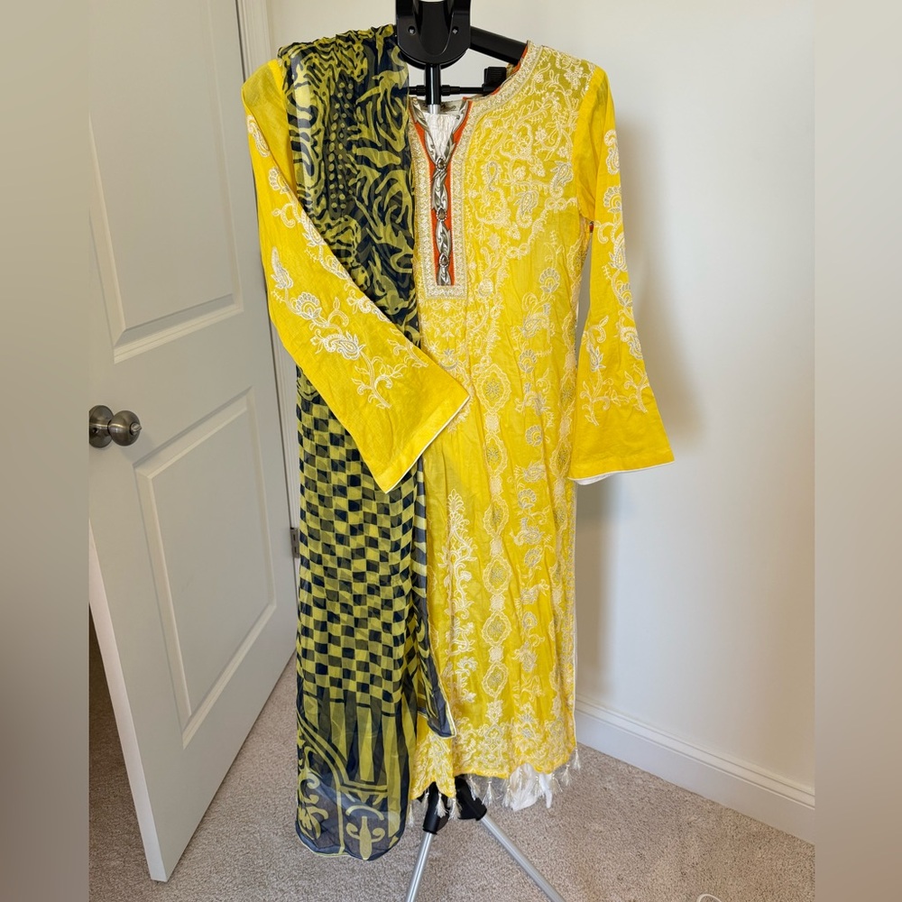 Yellow Embroidered Salwar Kameez
